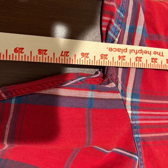 Vintage Chaps Ralph Lauren Flannel Plaid Button Down Shirt Men’s Size Large Red - Picture 8 of 10